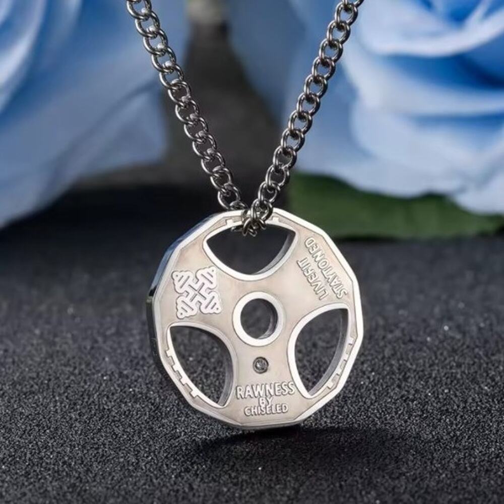 Fitness Workout Necklace 45lb. Weight Plate Weightlifter Bodybuilder Gift - NEW!